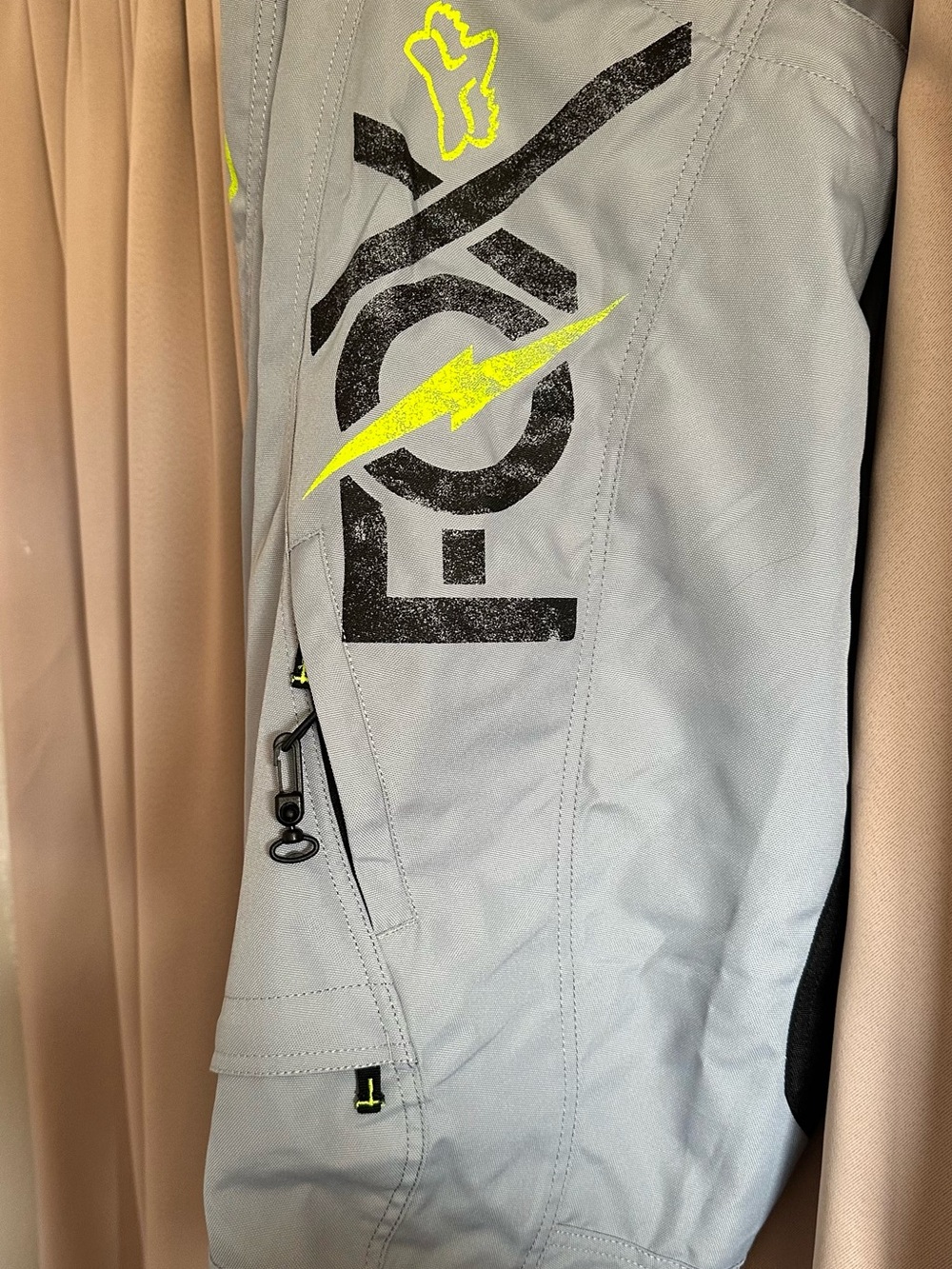 Fox Light Gray Jacket with Black Trim and White Logo